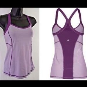 Lululemon Run Zoom Tank singlet potion purple wee stripe